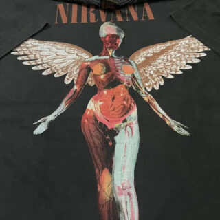 Nirvana In Utero Black Vintage 90s Band Tour Size L Single Stitch Shirt REPRINT