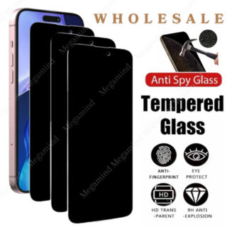 For iPhone 17 16 15 14 13 12 Pro Max Privacy Tempered Glass Screen Protector Lot