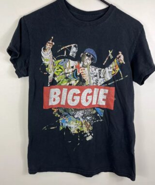 The Notorious B.I.G. Biggie Smalls T-Shirt Sz S Faded Black Distressed Retro Rap