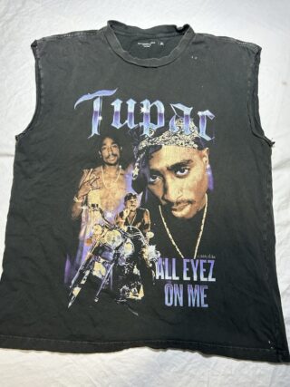 Vintage Abercrombie & Fitch Soft Tank Top Tupac All Eyez On Me Mens XL Faded