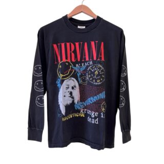 NIRVANA KURT Grunge Is Dead Tee Modern Reprint Vintage 90s Cobain Long Sleeve L
