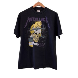 Vintage 1988 Metallica Damaged Justice Band T-Shirt Size XL REPRINT