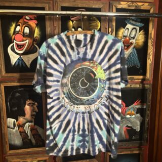 Vintage 90s Pink Floyd Pulse Tie Dye Blue AOP Band Concert T-Shirt Men’s Large