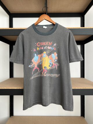 Vintage 1986 Queen A Kind of Magic Freddie Mercury Sun Faded Black T-shirt Sz M