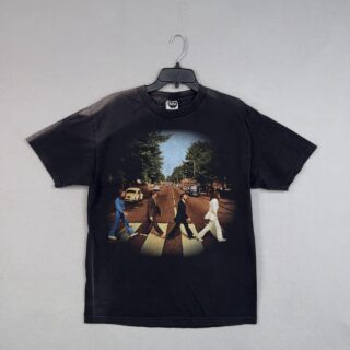 Vintage The Beatles Shirt Mens Large Black Abbey Road Band Graphic Tee 2000s