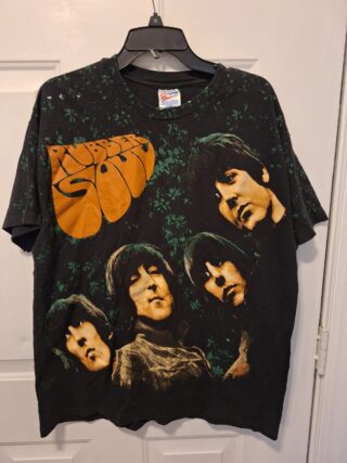 Vintage The Beatles Rubber Soul Official T-shirt Size x-Large All Over Print