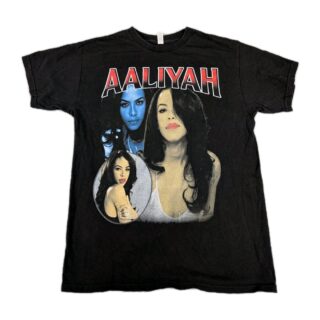 Vintage Aaliyah Shirt Size Medium Black Rap R&B Tee Tour Concert Alstyle Unisex