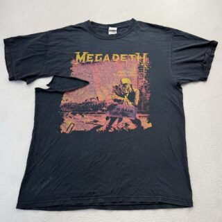 Vintage Megadeth Peace Sells Band T-Shirt Size L Thrashed Distressed