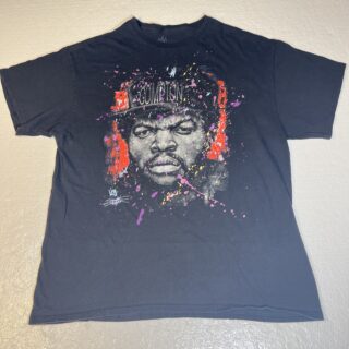 RAPPER ICE CUBE BLACK SPLATTER COTTON T-SHIRT XL