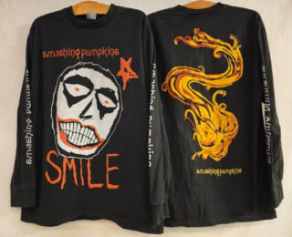 Vintage THE SMASHING PUMPKINS Smile Face 90s Band Long Sleeve XL T-Shirt REPRINT