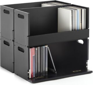 4 Set Wooden DVD Storage Box DVD Storage Shelf Holder Solid Wood Cassette Tap…