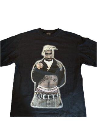 Vintage Tupac Makaveli Rap T Shirt Size XXL 2Pac Thug Life Death Row Big Graphic