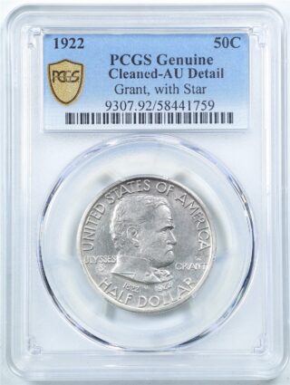 1922 50C Grant Commemorative Half Dollar with Star AU Detail PCGS 58441759