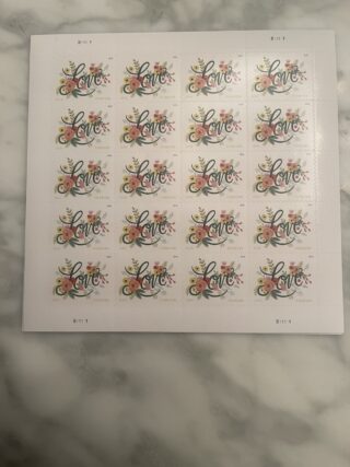 US Love Flourishes Sheet Of 20 First Class Free Shipping A Nice Item
