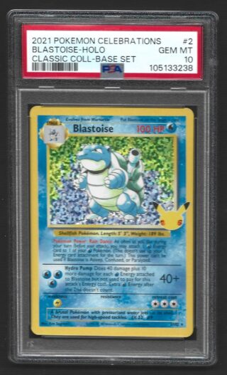 Pokemon PSA 10 GEM MINT Celebrations Blastoise 2/102 Classic Collection Holo