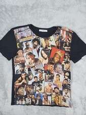 90s Hip-Hop Shirt Mens Small Collage Nas 2pac Biggie Ice Cube Wu-Tang Yeezy