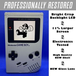 *RESTORED BACKLIT COLOR* ORIGINAL NINTENDO GAME BOY DMG-01 IPS 11% LARGER SCREEN