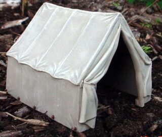 Canvas Tent Miniature Highly Detailed 1/24 Scale G Scale Half Scale Diorama Item