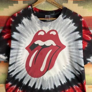 Vintage 90s 1994 The Rolling Stones Tie Dye Black Red T-shirt | Size Mens XL